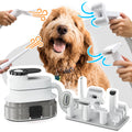 Pet Grooming Kit & Vacuum Suction 99% Pet Hair, Dog Grooming Kit with 6 Professional Grooming Shedding Tools for Dogs Cats and Other Animals, Black